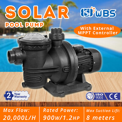 #ad 900W Solar Pool Pump Swimming Pool Brushless DC Motor 20000L H 19m Controller