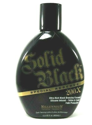 #ad NEW Millennium SOLID BLACK SPECIAL RESERVE 200X TANNING BED LOTION 13.5 OZ