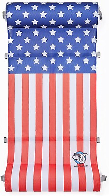 #ad Lazyshark Folding Pool Floats Swimming Raft Lounger for Adult USA Flag