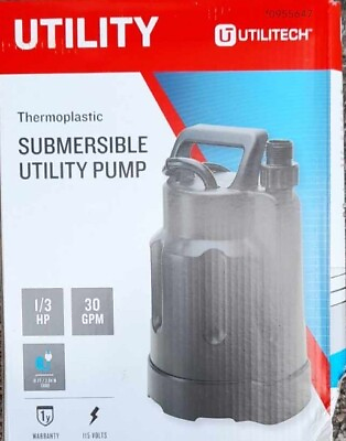 #ad NEW Utilitech 115 Volt Thermoplastic Submersible Utility Pump 1 6 Hp 25GPM