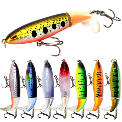1PCS Whopper Plopper Bass Lures Fishing Lures with Floating Rotating Tail