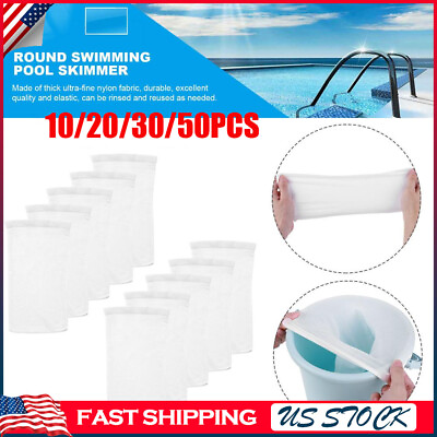 10 20 50pcs Pool Skimmer Socks Filter Replacement Swimming Mesh Strainer Tools