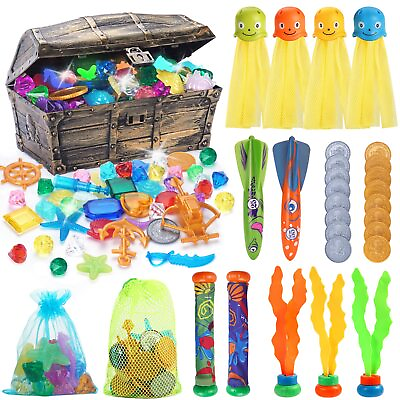 #ad Pool Diving Toys 60Pcs Swimming Pool Toys for Kids Water Dive Gems Diamonds...