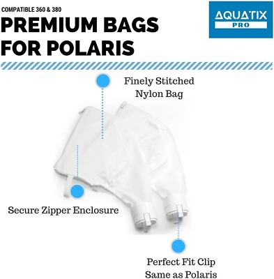#ad #ad Polaris 360 amp; 380 Replacement Bags by AQUATIX Heavy Duty Swimming Pool Vac Bag