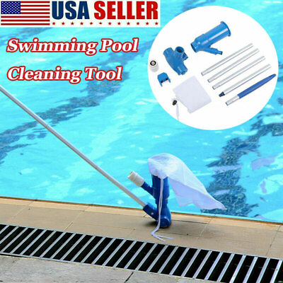 Pool Vacuum For Inground Pools Vacuum Head and Pool Skimmer Net With Pole Kit