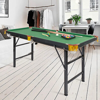 Luckyermore 55quot; Portable Pool Table Folding Kids Billiard Desk Game Accessories