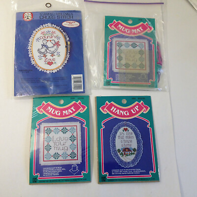 #ad #ad 4 Vintage New Old Stock Cross Stitch Various Small Designs