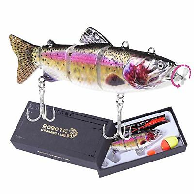 Robotic Swimming Fishing Electric Lures 5.12quot; Usb Rechargeable Led Light 4segeme