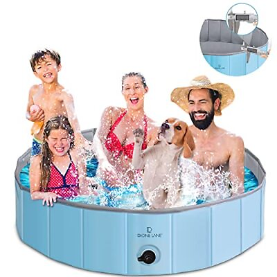 #ad DIONE LANE Foldable Dog Pool Thickest Kiddie Pool Hard Plastic Pool for Kids