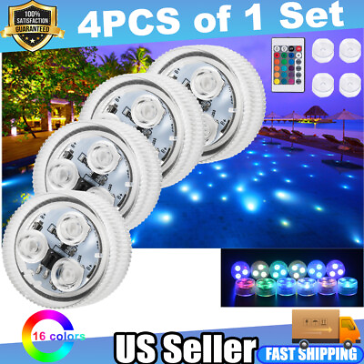 #ad Underwater Swimming Pool Lights RGBSubmersible Magnetic Pond Fountain Lights