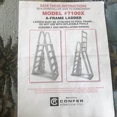 #ad Pool Ladder Confer Plastics Inc A Frame Ladder 7100X . Already Assembled