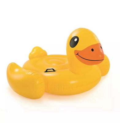 #ad Inflatable Yellow Duck Ride On Pool Float 58quot; x 58quot; x 32quot;