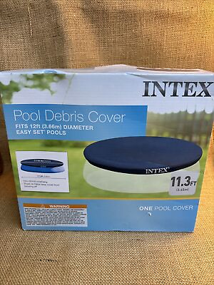 #ad Intex 28022E 11.3 Foot Easy Set Swimming Pool Debris Cover Tarp Blue NEW