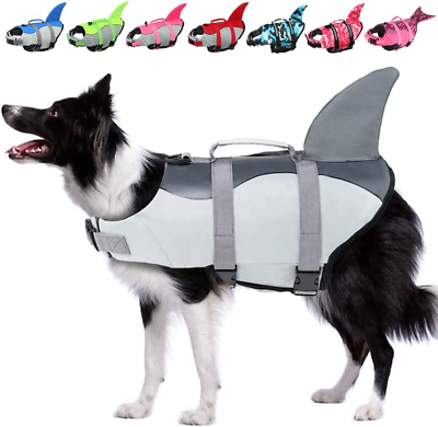 EMUST Dog Life Vests Dog Floats for Swimming Boat Pool Ripstop Dog Life Jack