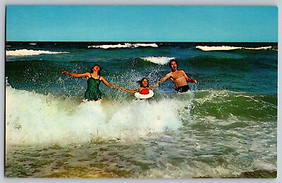 #ad Erie Pennsylvania Swimming at Presque Isle State Park Vintage Postcard