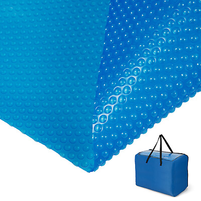 #ad 16x32 ft Rectangular Pool Solar Cover 12 Mil Heat Retaining Blanket w Carry Bag