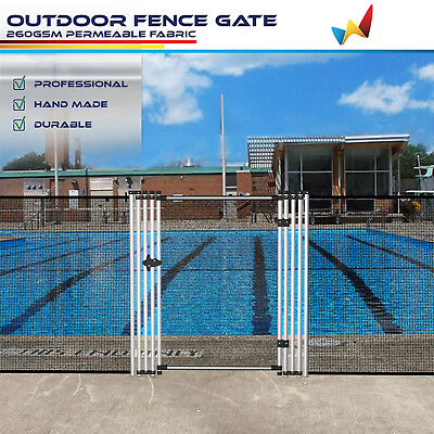 6ft Black Removable Pool Privacy Fence Inground Pools Safety Security with Poles