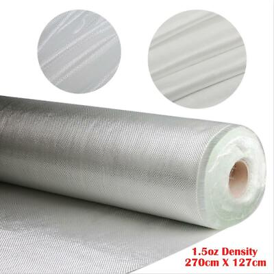 50#x27;#x27; x 3 Yards Fiberglass Cloth Mesh 1.5OZ White Woven Roving Glass Fiber 0.05mm