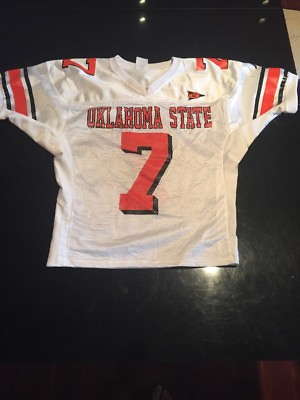 #ad Game Worn Used Oklahoma State Cowboys Football Jersey #7 Sports Belle S M