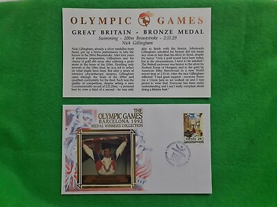 1992 Barcelona Olympic Games GB Bronze Medal Swimming 1st Day Cover Benham