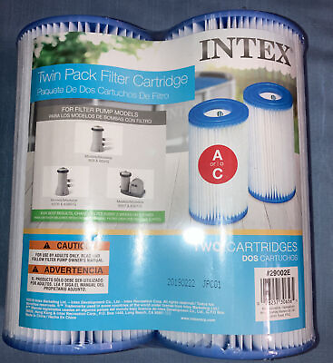 #ad Intex Easy Set Type A or C Swimming Pool Filter Cartridges Twin Pack 2 Pcs