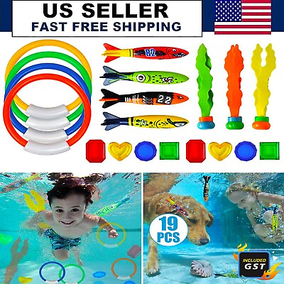 #ad Water Diving Toy Pool Set for Pool Sinking Swim Game Underwater Training Play