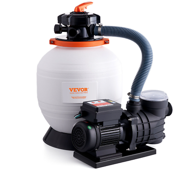 VEVOR Sand Filter Above Ground with 3 4HP Pool Pump 3000GPH Flow 14quot; 6 Way Valve