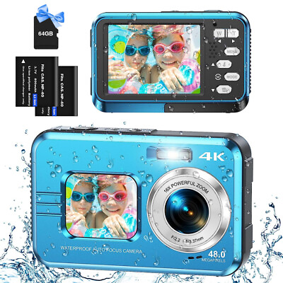 #ad Waterproof Digital Camera Underwater Camera for Snorkeling 4K UHD 48MP Cameras