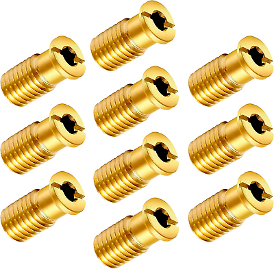 #ad 10 Pieces Brass Pool Cover Anchors Screws Pool Safety Cover Anchor Replacement K