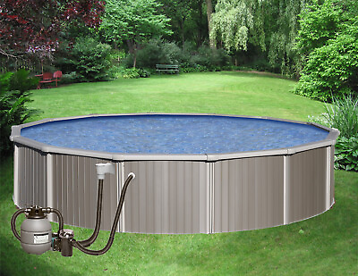 #ad #ad 18#x27; x 52quot; ALUMINUM Above Ground Swimming Pool Package Liner Filter Skimmer