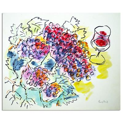 #ad Wayne Ensrud quot;Grapes And Wineglassquot; Hand Signed Original Art