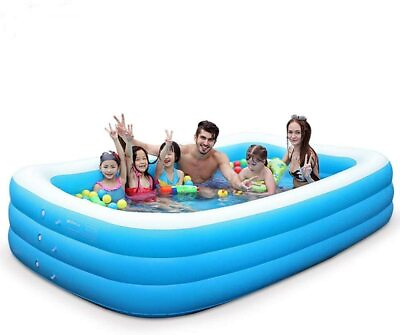 Kids Swimming Pools Inflatable Family Full Size Kiddie Pools Outdoor 120 * 72 in