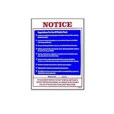 #ad #ad Blue Devil Regulations for use of Public Pools Sign SW 27