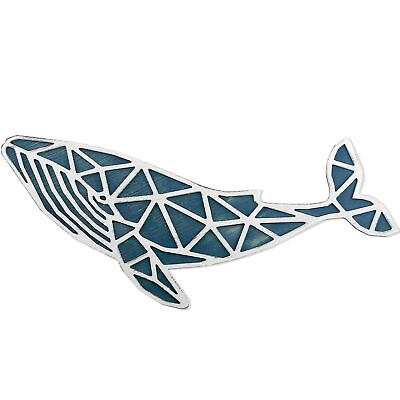 #ad 31quot; Handcrafted Wooden Nautical Whale 3D Wall Art Coastal Home Decor