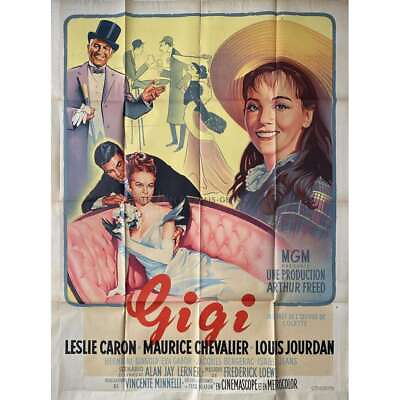 #ad GIGI French Movie Poster 47x63 in. 1958 Vincente Minnelli Leslie Caron