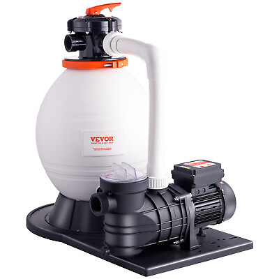 #ad VEVOR Sand Filter Above Ground with 1 HP Pool Pump 3500 GPH Flow 16quot; 6 Way Valve