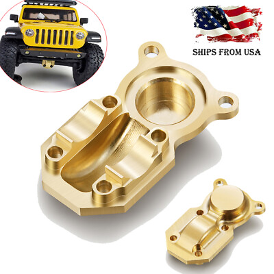 2pcs Brass Front Rear Axle Housing Diff Cover For 1:24 RC Crawler Axial SCX24 US