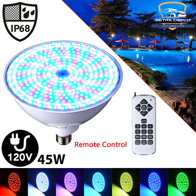 #ad 45W 120V RGB LED Color Change Swimming Pool Light Bulb Underwater Inground E27