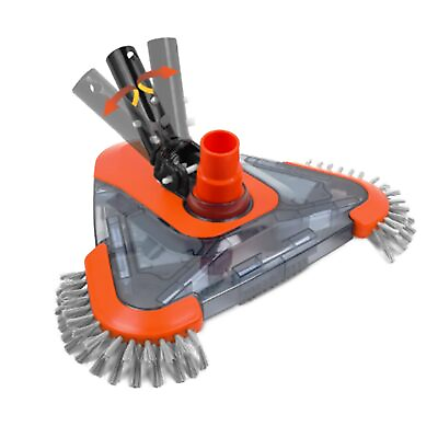 #ad Pool Vacuum Head with Side Brush Universal Steering Handle Rotatable Hose