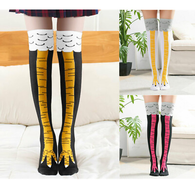 US Women 3D Chicken Foot Socks Leg Knee High Socks Novelty Warm Stocking Gift