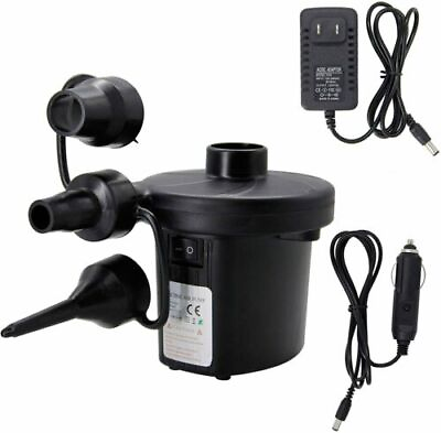 12V DC Electric Air Pump for Intex Inflatable Air Mattress Bed Boat Couch Pool