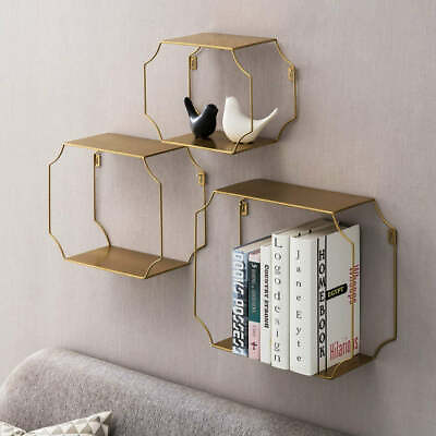 Brass Metal Floating Shelves for Wall Decorative Wall Mounted Display Shelving