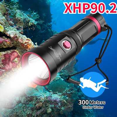 #ad Powerful 90000LM Underwater LED Diving Flashlight Waterproof Scuba Torch Lamp