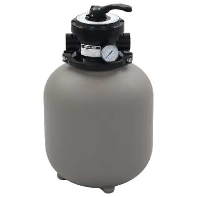 #ad Pool Sand Filter Swimming Pool Sand Filter with 6 Position Valve Gray vidaXL