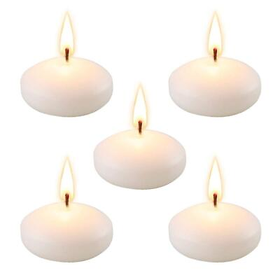 #ad 48 Pcs 2 Inch Unscented Floating Disc Candles for Wedding Pool Party Holiday