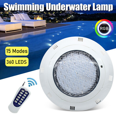 36w Rgb Swimming Led Pool Lights 7 Colors 15 Modes Pool Lamp Ip68 Waterproof 12V