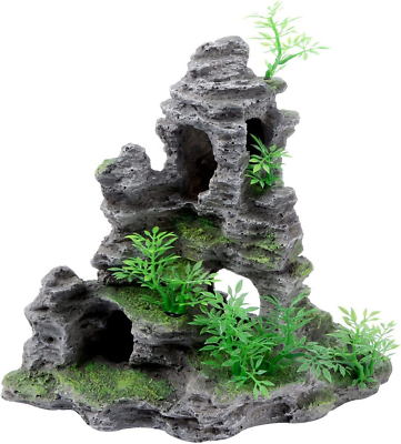 #ad Large Aquarium Mountain View Stone Ornament Artificial Rock Cave