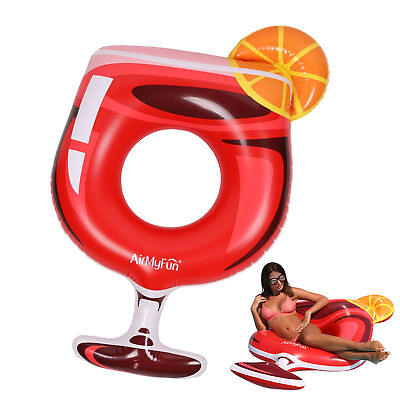 #ad Swimming Rings Wine Glass Swim Rings Pool Tubes Swimming Floatie for Kids Adults