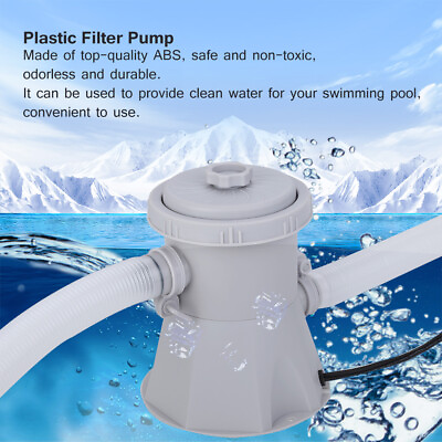 Electric Swimming Pool Filter Pump for Above Ground Paddling Pool Water Cleaner.