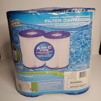 #ad Summer Escapes 2 Pack Universal Replacement Pool Filters Cartridge A or C Type